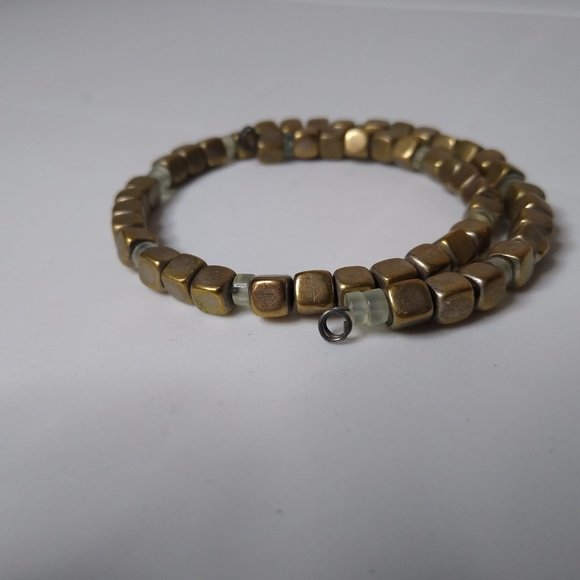 Vintage Square Metal Bead Expanding Bracelet - Picture 3 of 13